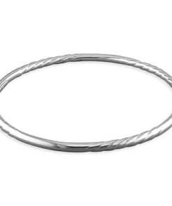 This 925 sterling silver bracelet features a double design, combining smooth and twisted elements.