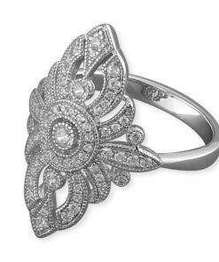 Cornish-925 Sterling Silver Cubic Zirconia Vintage Ring