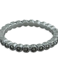 Cornish-925 Sterling Silver Marcasite Eternity Ring