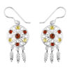 925 sterling silver earrings feature a beautiful dreamcatcher design, intricately crafted in silver with mixed amber stones.