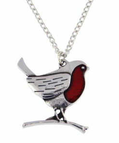 St Justin Robin on a branch pendant