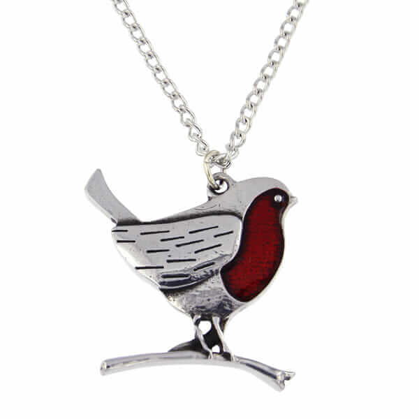 St Justin Robin on a branch pendant