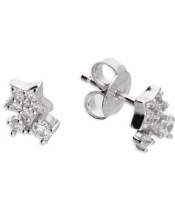 925 sterling silver star stud earrings with cubic zirconia sparkle