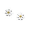 925 Sterling Silver Flower Push-Back Earrings. Each pair is delicately pollen plated with a luxurious 1 Micron layer of 14K Yellow Gold, ensuring a radiant, lasting shine.
