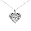 925 Sterling Silver Oxidized Heart Pendant, featuring exquisite Celtic wolves. This captivating piece blends the mystique of ancient Celtic artistry with modern sophistication.