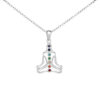 925 Sterling Silver Seven Chakras Pendant. This exquisite piece is adorned with vibrant CZ simulated diamonds, each representing one of the chakras. Crafted with precision and finished in lustrous 925 sterling silver, it embodies both beauty and meaning.