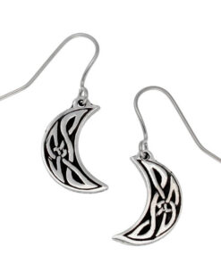 eltic moon earrings – pewter moon earrings with a Celtic knot design. Come on surgical steel hooks.