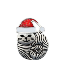 St Justin Christmas Fat Cat brooch