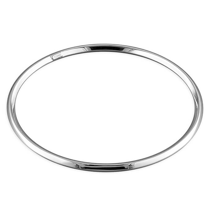 Plain tapered slave Sterling Silver Bangle
