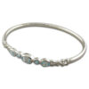 Fancy blue topaz Sterling Silver Bangle
