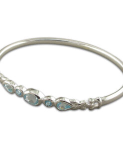 Fancy blue topaz Sterling Silver Bangle