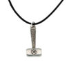 Thor’s Hammer – solid pewter Thor’s Hammer with Celtic knotwork detail on the handle and Vegvisir symbol on the hammer head. Comes on a waxed cotton adjustable cord.