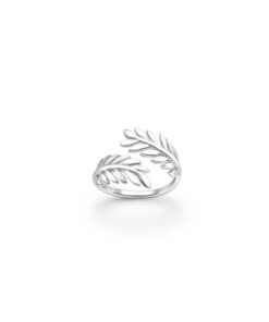 Cornish-925 Sterling Silver Adjustable Leaf Ring