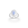 Cornish-925 Sterling Silver Ring, Decorated with Rainbow Moonstone