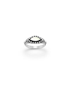 Cornish-925 Sterling Silver Oxidized Ring, Decorated with Mother of Pearl