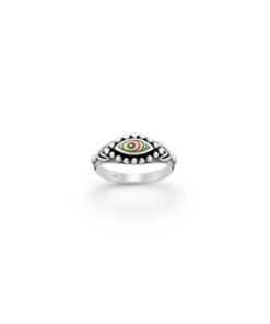 Cornish-925 Sterling Silver Oxidized Ring, Decorated with Shell