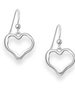925 Sterling Silver Heart Hook Earrings. Perfectly crafted for those who appreciate timeless beauty, these earrings feature a pure silver E-coat for lasting shine. The sophisticated hook design combined with the exquisite heart detail makes them a stunning addition to any jewelry collection.