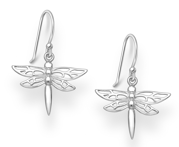 925 Sterling Silver Dragonfly Hook Earrings. Expertly crafted with pure silver plating and an E-coat finish, these earrings offer both elegance and durability. The intricate dragonfly design captures beauty and grace.