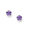 925 Sterling Silver Push-Back Earrings, intricately adorned with Amethyst CZ simulated diamonds. Crafted to perfection, these earrings feature a prong setting that highlights the stunning brilliance of each stone, creating the perfect balance between luxury and sophistication.