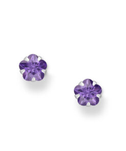 925 Sterling Silver Push-Back Earrings, intricately adorned with Amethyst CZ simulated diamonds. Crafted to perfection, these earrings feature a prong setting that highlights the stunning brilliance of each stone, creating the perfect balance between luxury and sophistication.