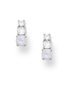 925 Sterling Silver Push-Back Earrings adorned with exquisite CZ Simulated Diamonds. These sophisticated earrings feature a classic prong setting, offering timeless elegance and a brilliant shine. The rhodium plating enhances durability, making them perfect for any occasion.