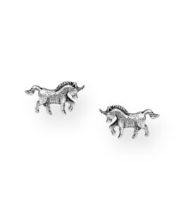 925 Sterling Silver Unicorn Push-Back Earrings. Crafted with pure elegance, these enchanting earrings reflect the timeless beauty of unicorns, making them a perfect addition to any jewelry collection. Made with high-quality 925 sterling silver, they offer exceptional durability and shine.
