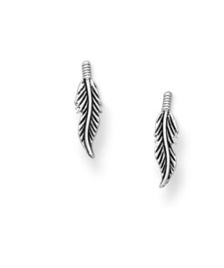 925 Sterling Silver Oxidized Feather Earrings. These exquisite push-back earrings, crafted from the finest sterling silver, embody sophistication and style. The intricate feather design captures nature's beauty, making them the perfect accessory for any occasion.