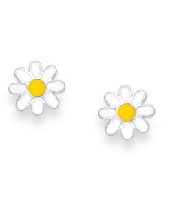 Flower Push-Back Earrings, meticulously crafted from 925 Sterling Silver and adorned with vibrant colored enamel. These earrings combine elegance and playful design, perfect for any occasion. Featuring the trusted 925 hallmark and a secure push-back closure, they ensure both style and comfort.