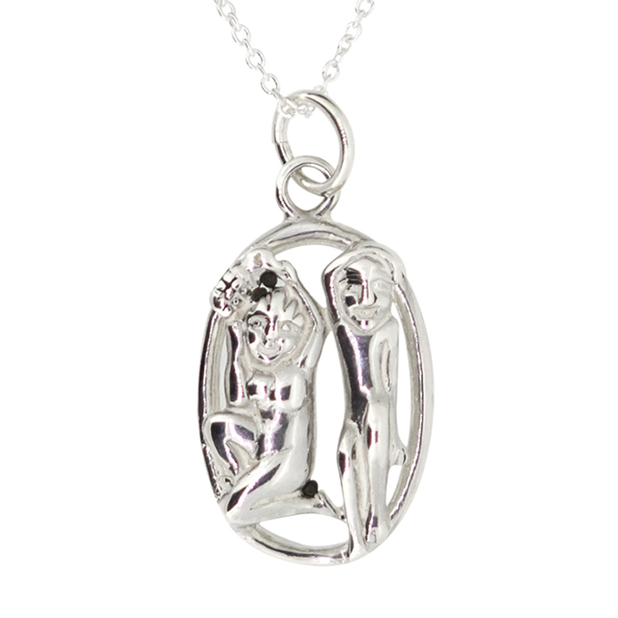 Joan The Wad & Jack O Lantern Sterling 925 Silver pendant on 18inch silver chain.