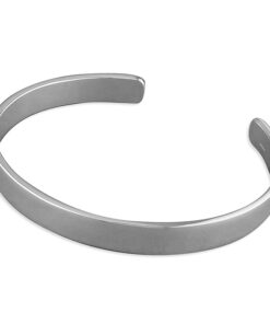 8mm wide plain solid cuff Silver Bangle
