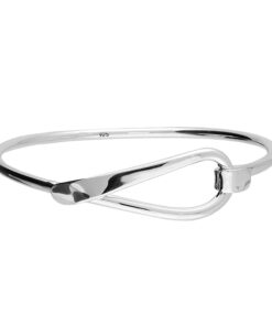 Sterling silver bangle bracelet with a unique loop design