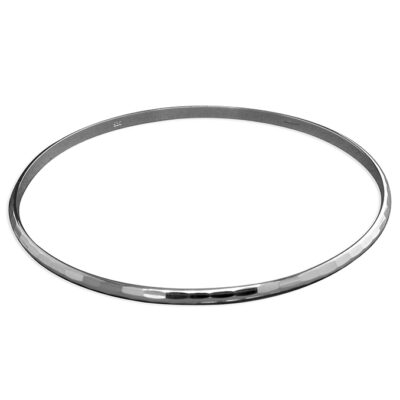 -Silver Diamond-cut facets thin solid slave Silver Bangle
