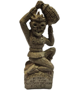 Wooden carved figure of the original Jack O Lantern king of the Devon pixies