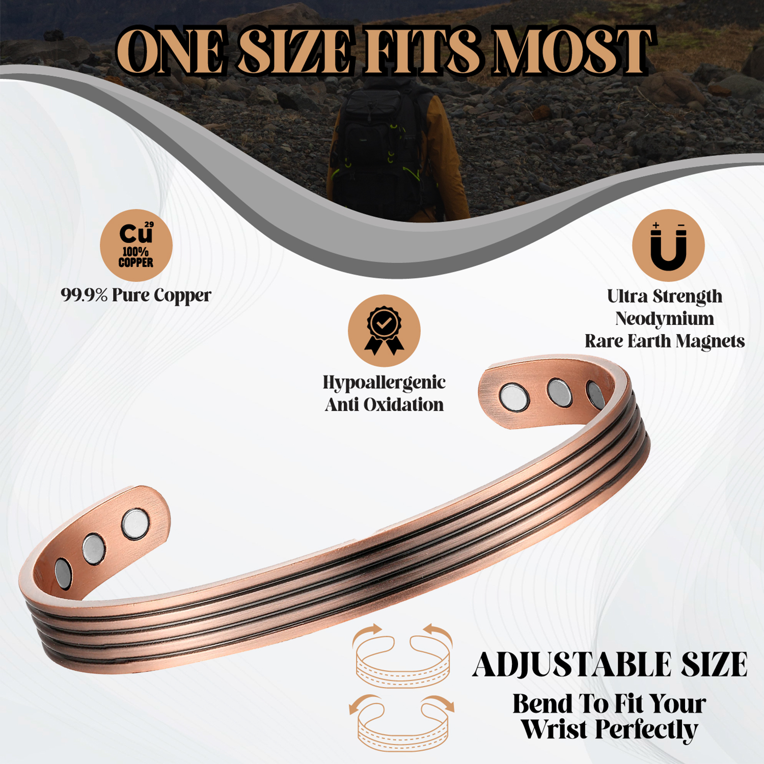 Copper Magnetic therapy bracelet