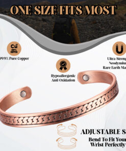 Patterned magnetic copper bangle
