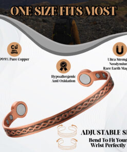 Two tone magnetic copper bracelet for healing.