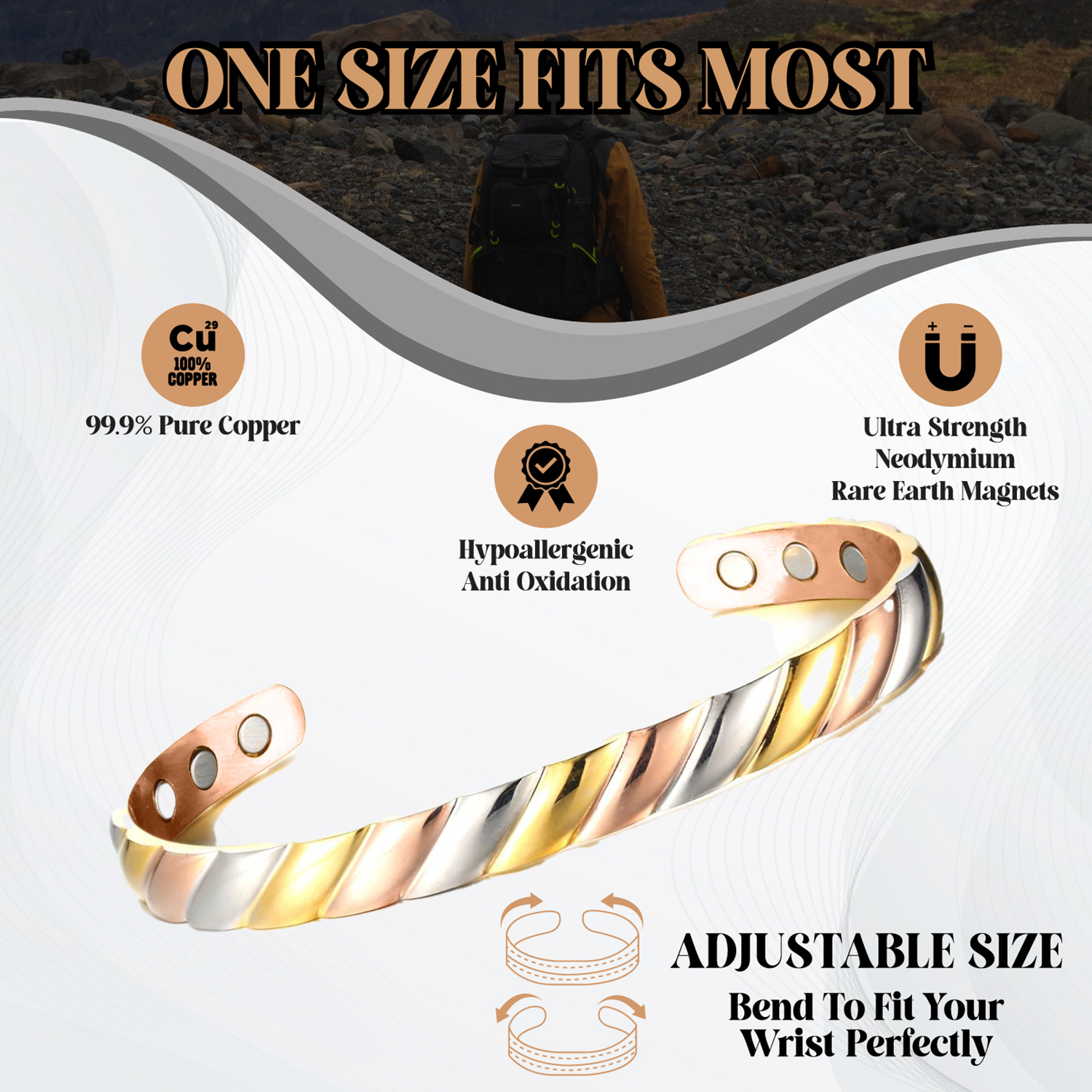 Bio magnetic copper therapy bracelet.