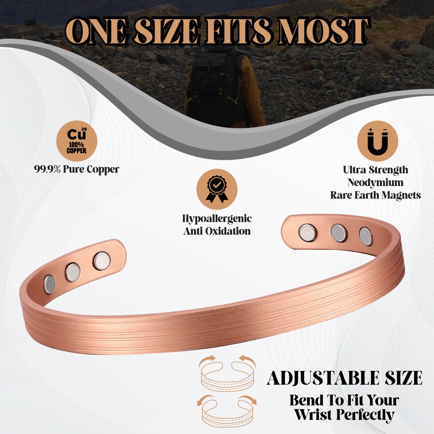 Bio magnetic copper therapy bangle.