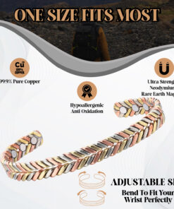 Alternative view of Bio Magnetic Copper Therapy Bangle with 6 Ultra Strength Magnets
