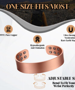 Extra wide Bio Magnetic copper bracelet for men.