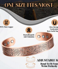 Alternative view of Bio Magnetic Copper Therapy Bangle with 6 Ultra Strength Magnets