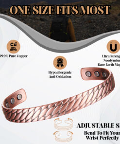 Alternative view of Bio Magnetic Copper Therapy Bangle with 6 Ultra Strength Magnets