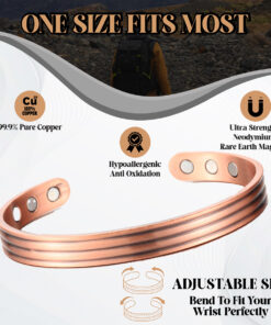 Alternative view of Bio Magnetic Copper Therapy Bangle with 6 Ultra Strength Magnets