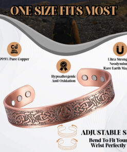 Alternative view of Bio Magnetic Copper Therapy Bangle with 6 Ultra Strength Magnets