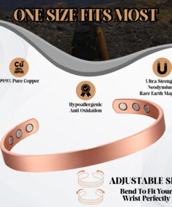 Alternative view of Bio Magnetic Copper Therapy Bangle with 6 Ultra Strength Magnets