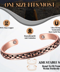 Alternative view of Bio Magnetic Copper Therapy Bangle with 2 Ultra Strength Magnets