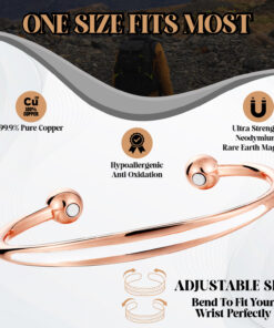 Alternative view of Bio Magnetic Copper Therapy Bangle with 2 Ultra Strength Magnets