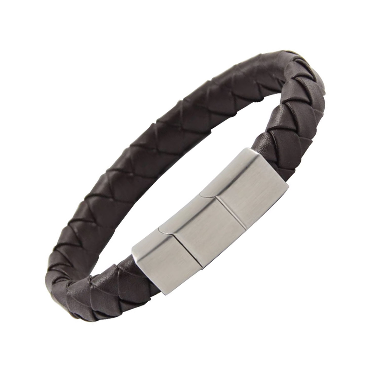 Bio Magnetic Genuine Leather Therapy Bracelet with 2 Ultra Strength Magnets