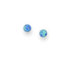 925 sterling silver earrings are adorned with blue lab-created opal