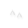 925 Sterling Silver Wishbone Push-Back Earrings